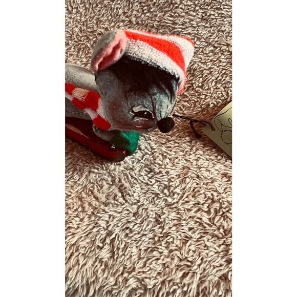 Annalee Doll Christmas Mouse Sledding 1965 - Picture 3 of 9